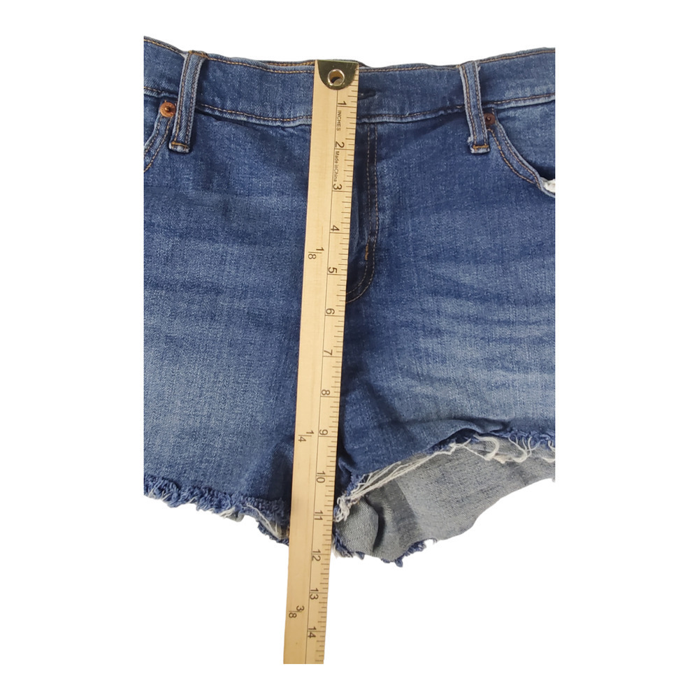 GAP Denim 3" Jean Shorts Size 30 Dark Indigo Frayed Raw Hem Festival Cutoff Y2k - Picture 8 of 11
